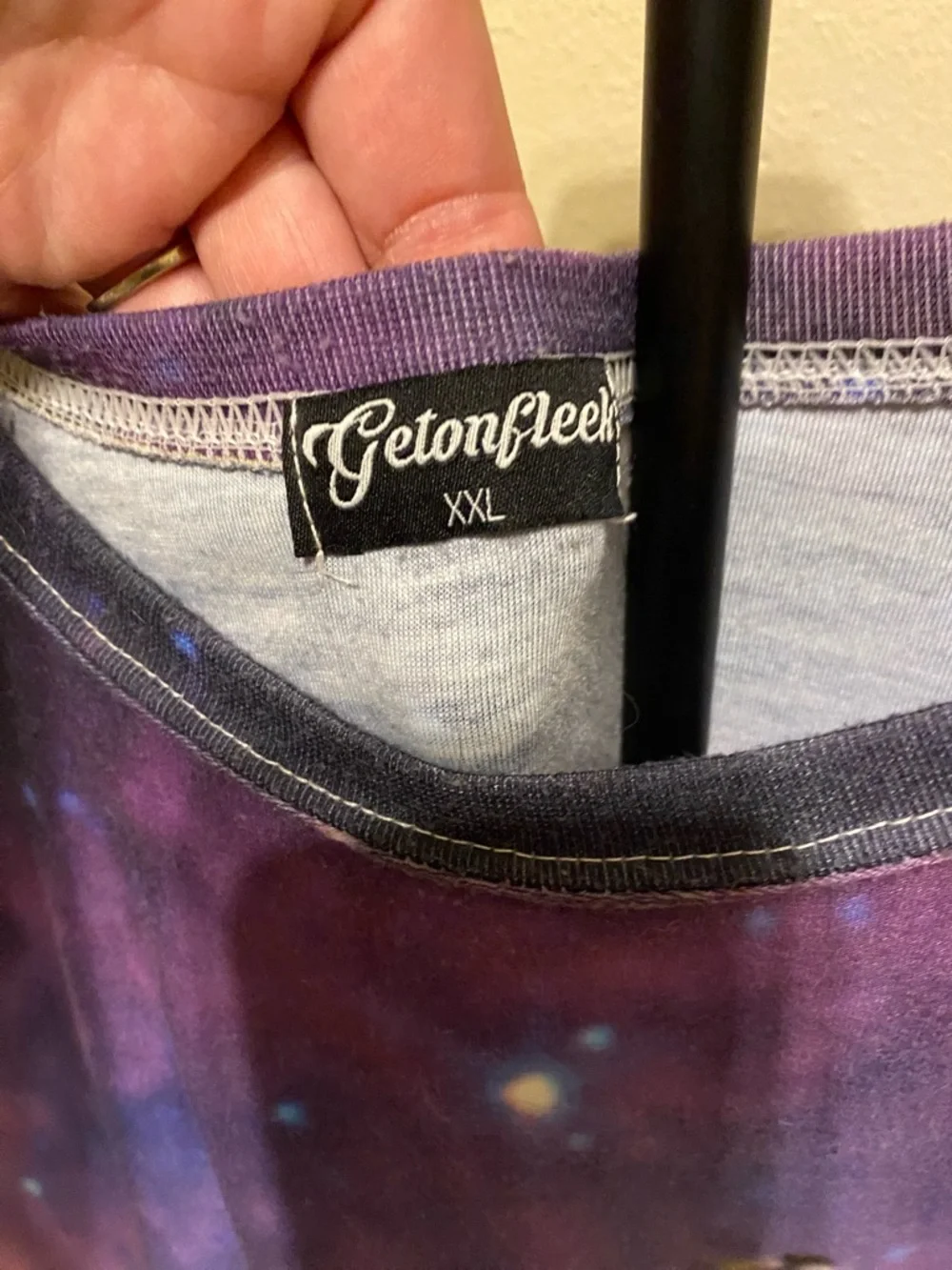 Purple Galaxy Burrito Cat Print Tee